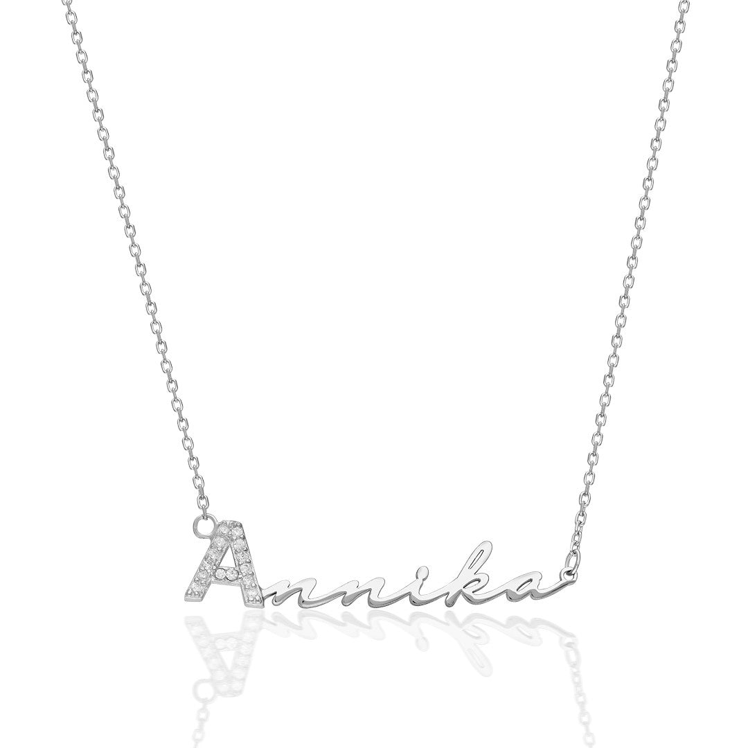 Name Necklace - Horizontal Necklace with Thin Name