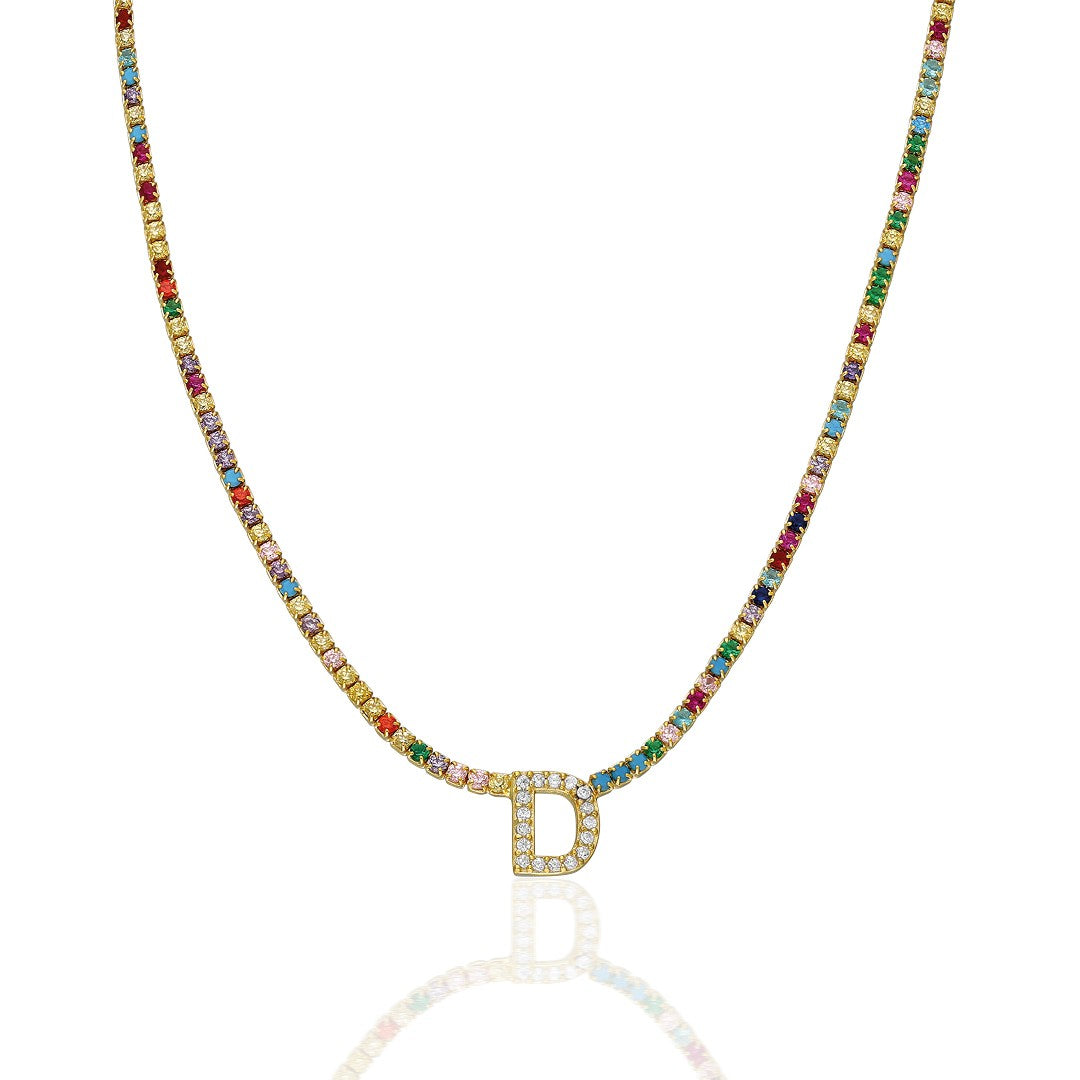 Letters - Necklace with letters made of colorful stones and waterways