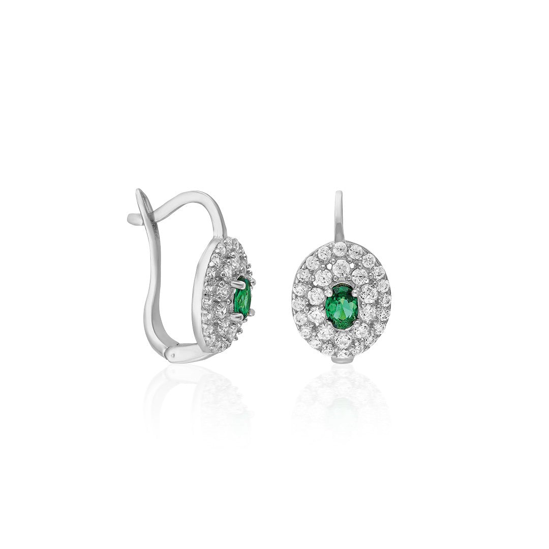 Earrings with green stones