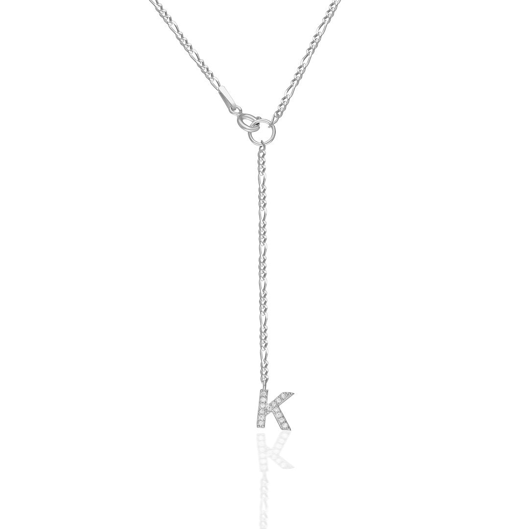 Letter Necklace with Y-shaped Stones