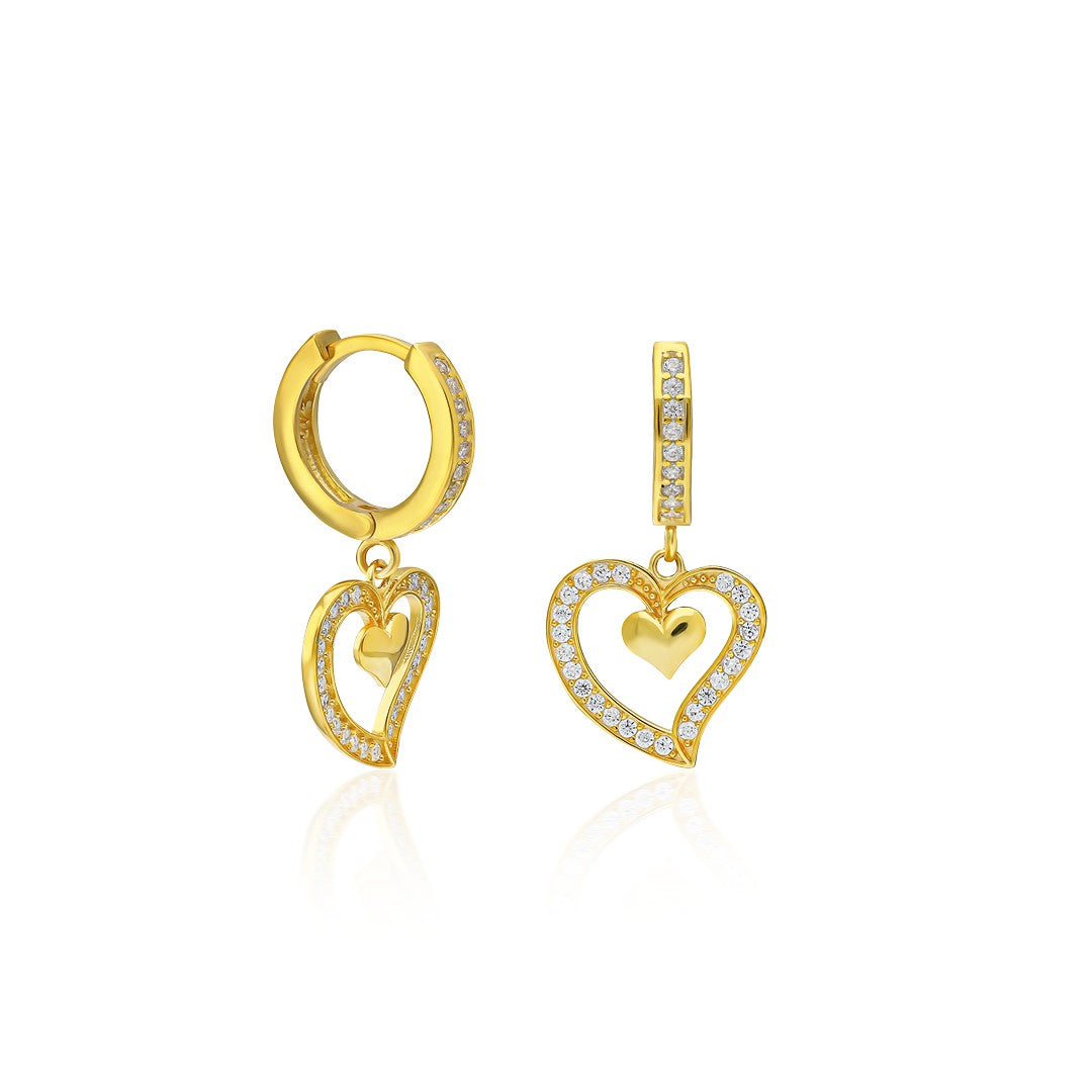 earrings with two hearts