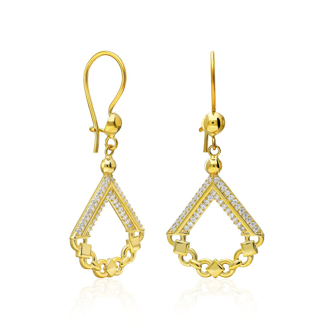 14K GOLD Double Sided Modern Earrings