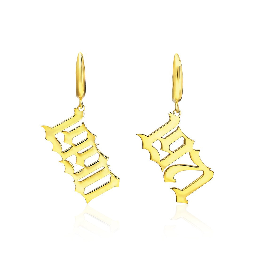 14K GOLD Birth Year Earrings