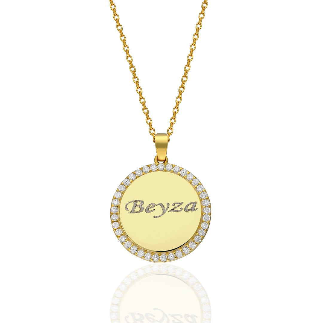 Letters - Necklace with framed nameplate