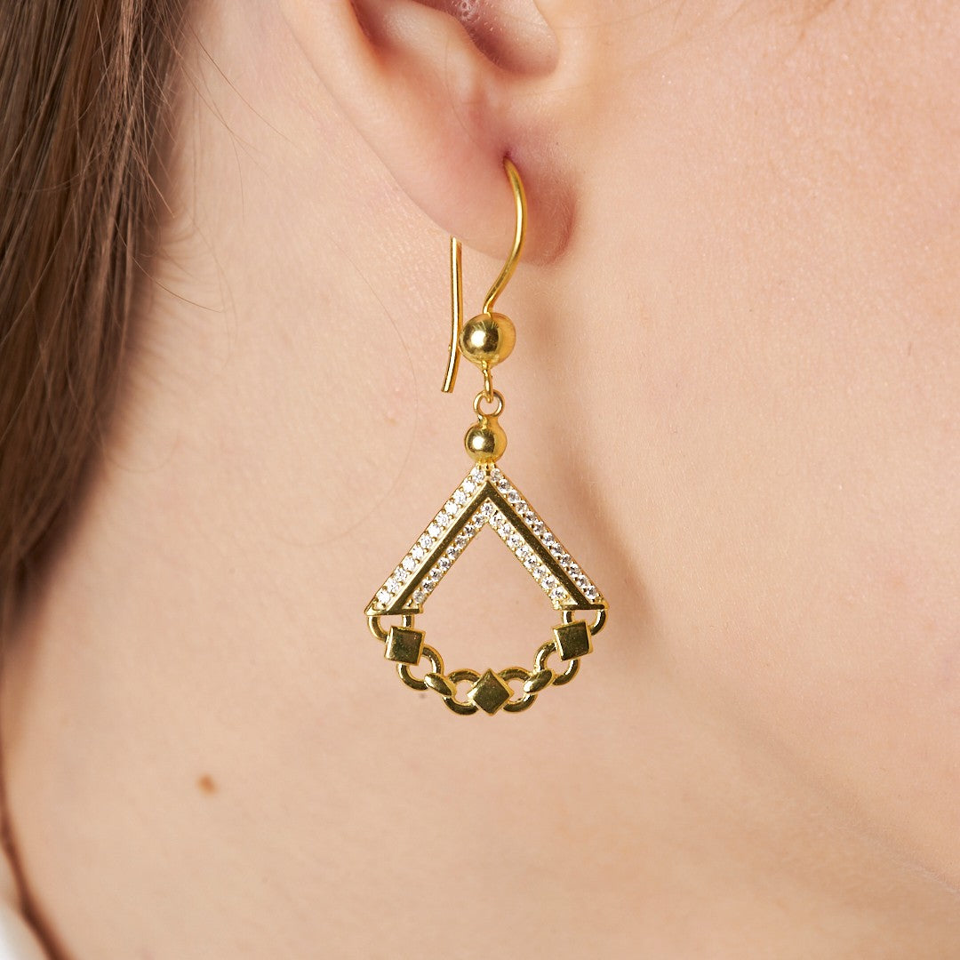 14K GOLD Double Sided Modern Earrings