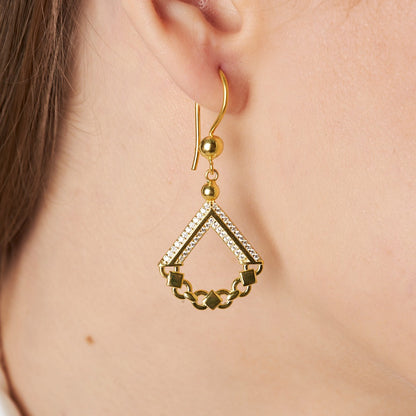 14K GOLD Double Sided Modern Earrings