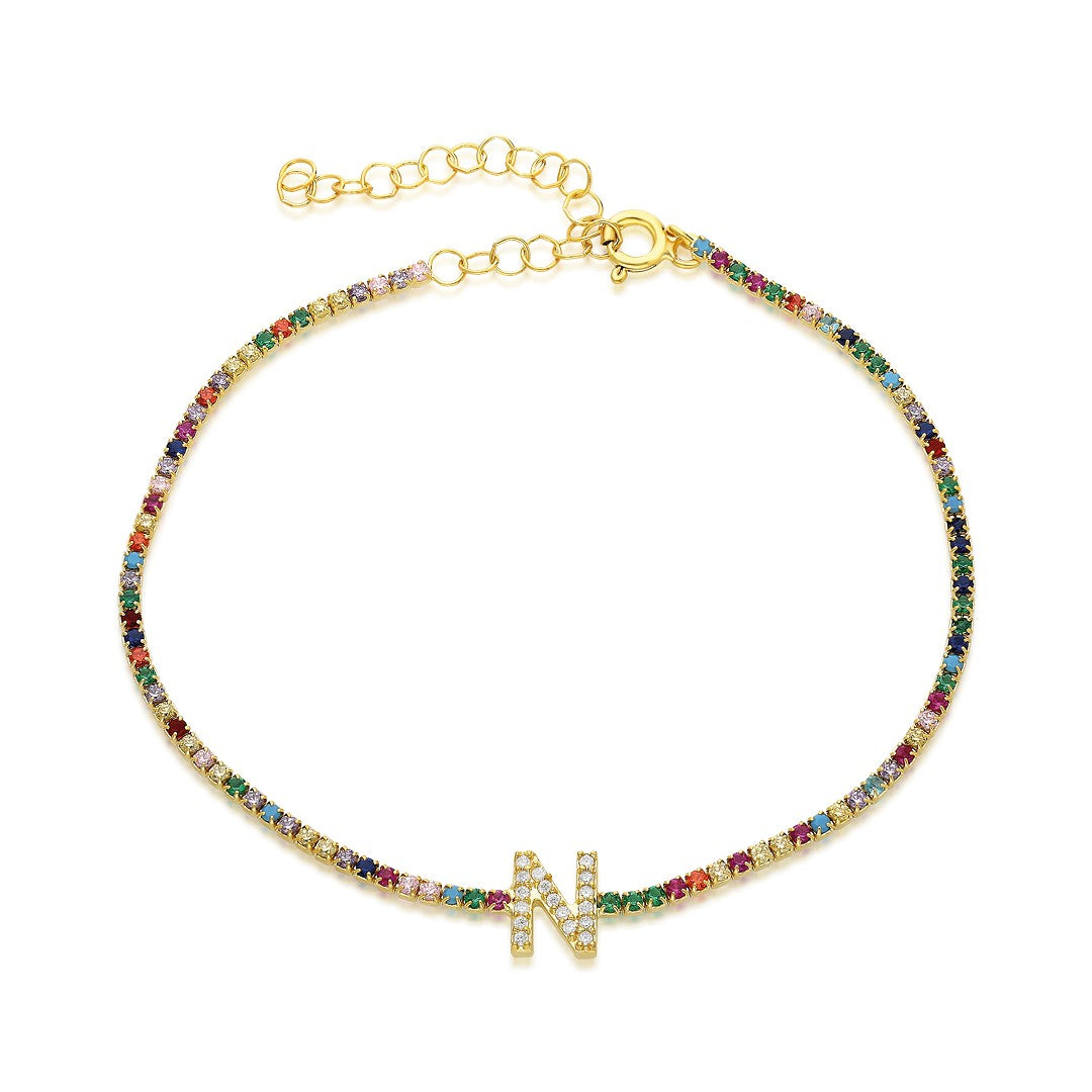 Name Bracelet - Colorful Waterway Bracelet with Stones and Letters