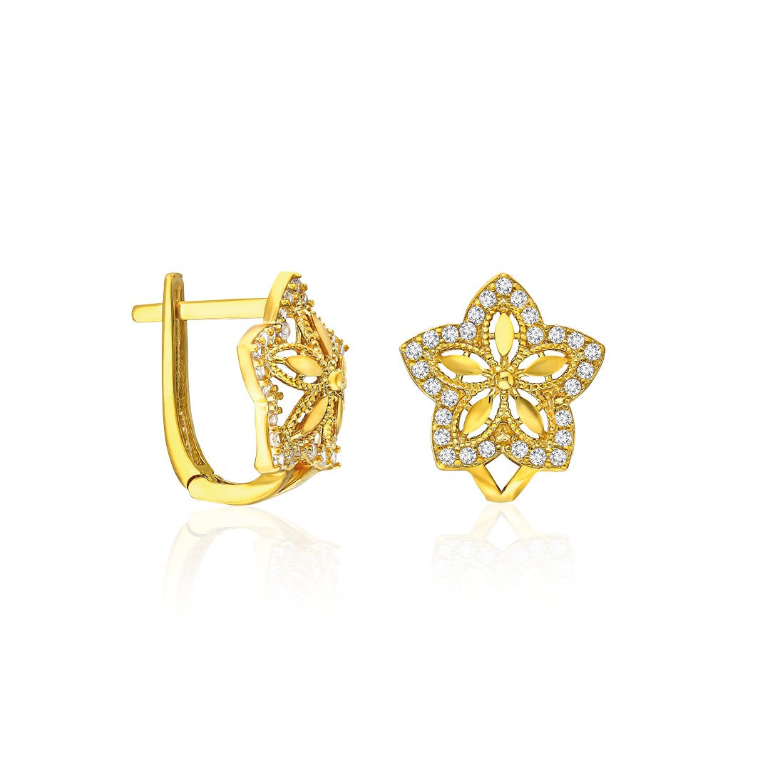 14K GOLD Blume des Lebens Ohrringe