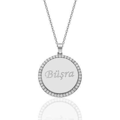 Letters - Round Plate Name Necklace