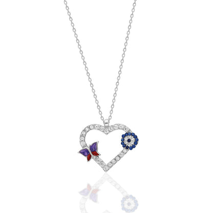 butterfly heart necklace