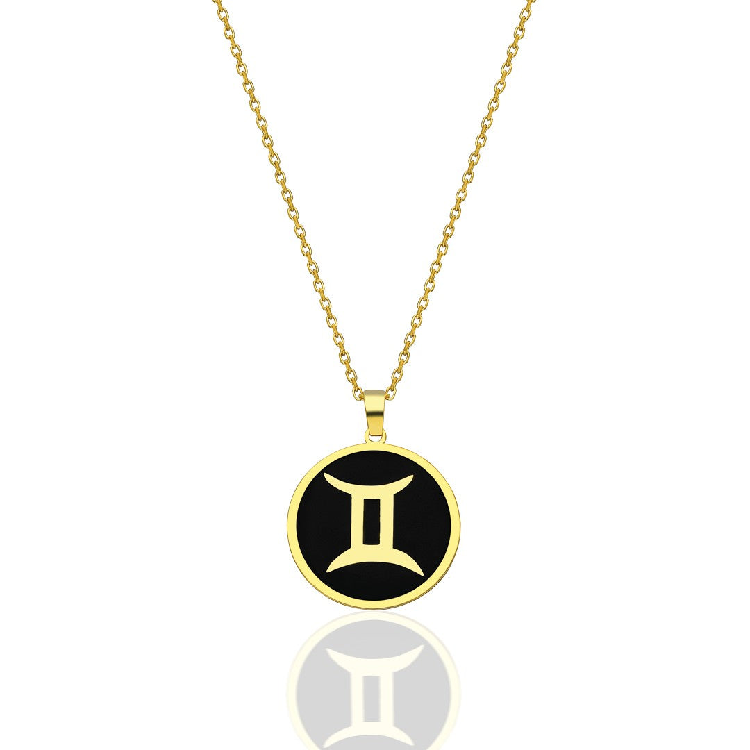 Colorful Gemini horoscope necklace