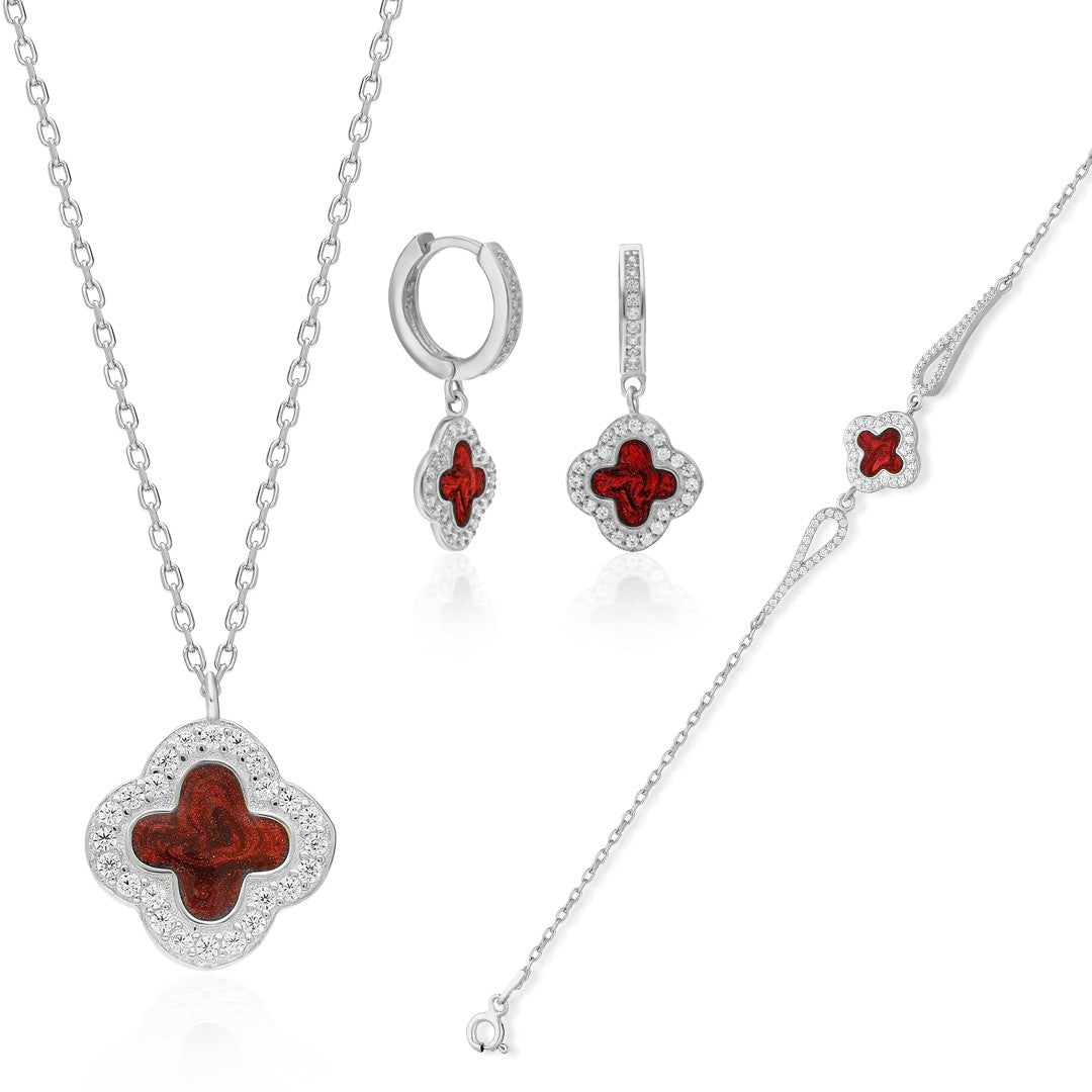 Colorful four-leaf clover set