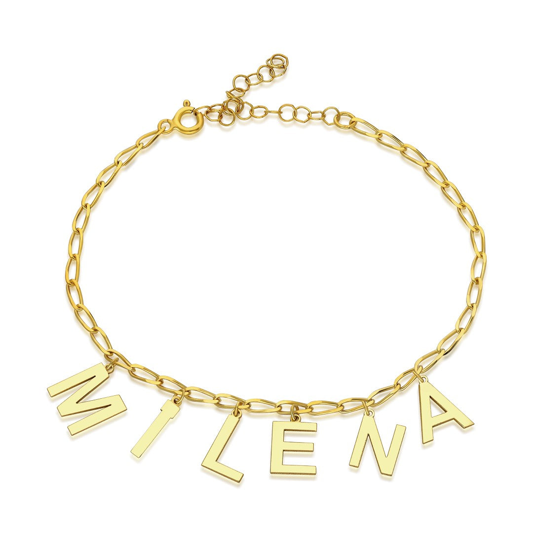 14K GOLD Name order bracelet