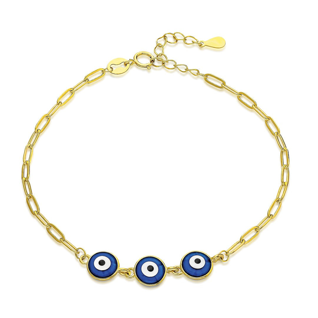 Triple evil eye bracelet