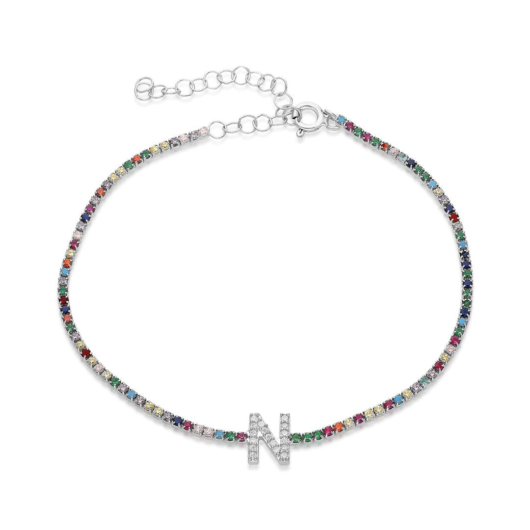 Name Bracelet - Colorful Waterway Bracelet with Stones and Letters