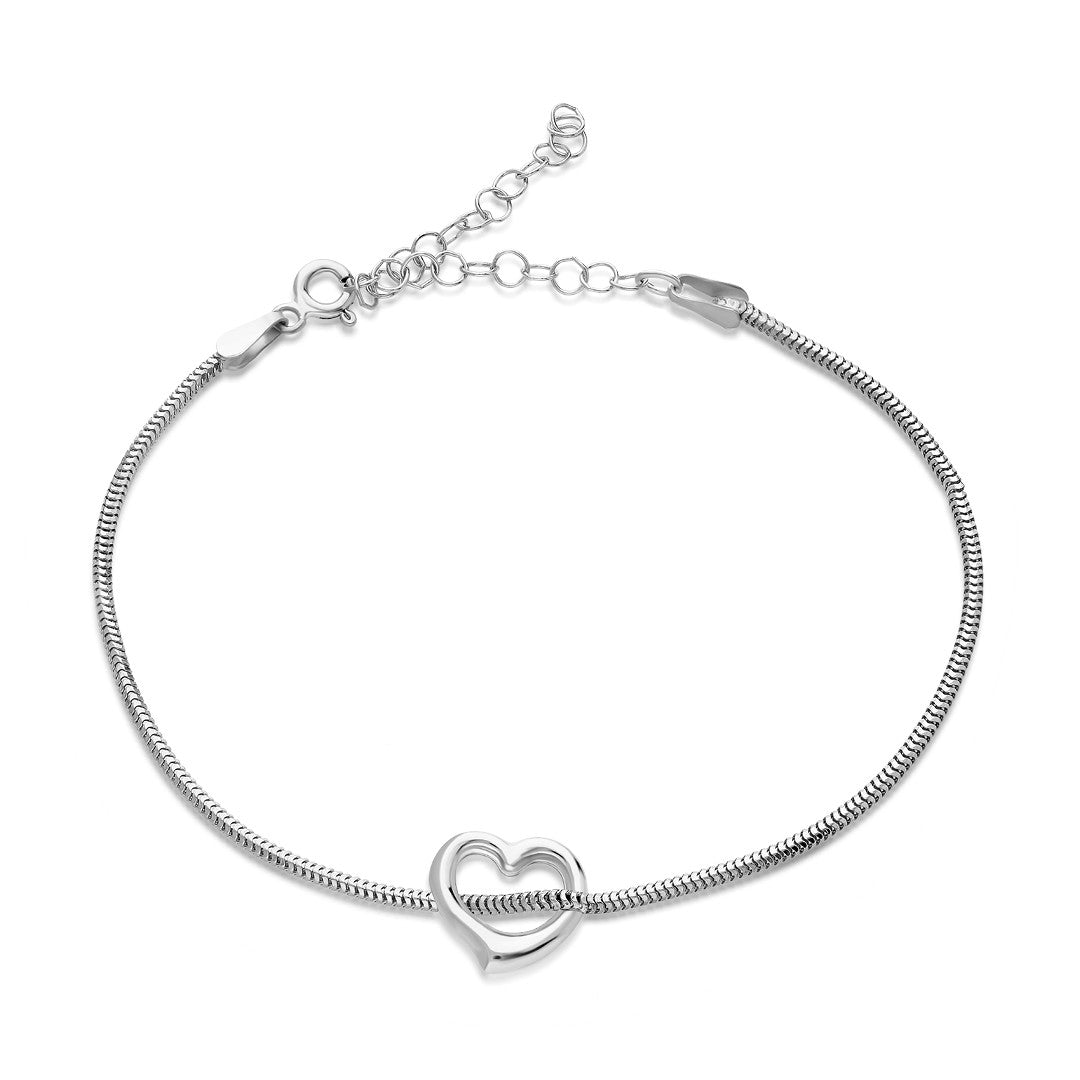 Tondo chain curved heart bracelet