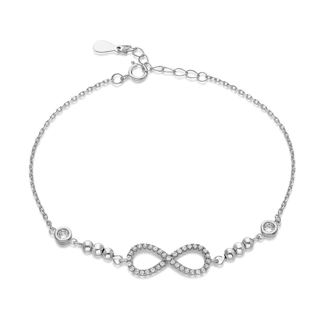 infinity bracelet with solid stones