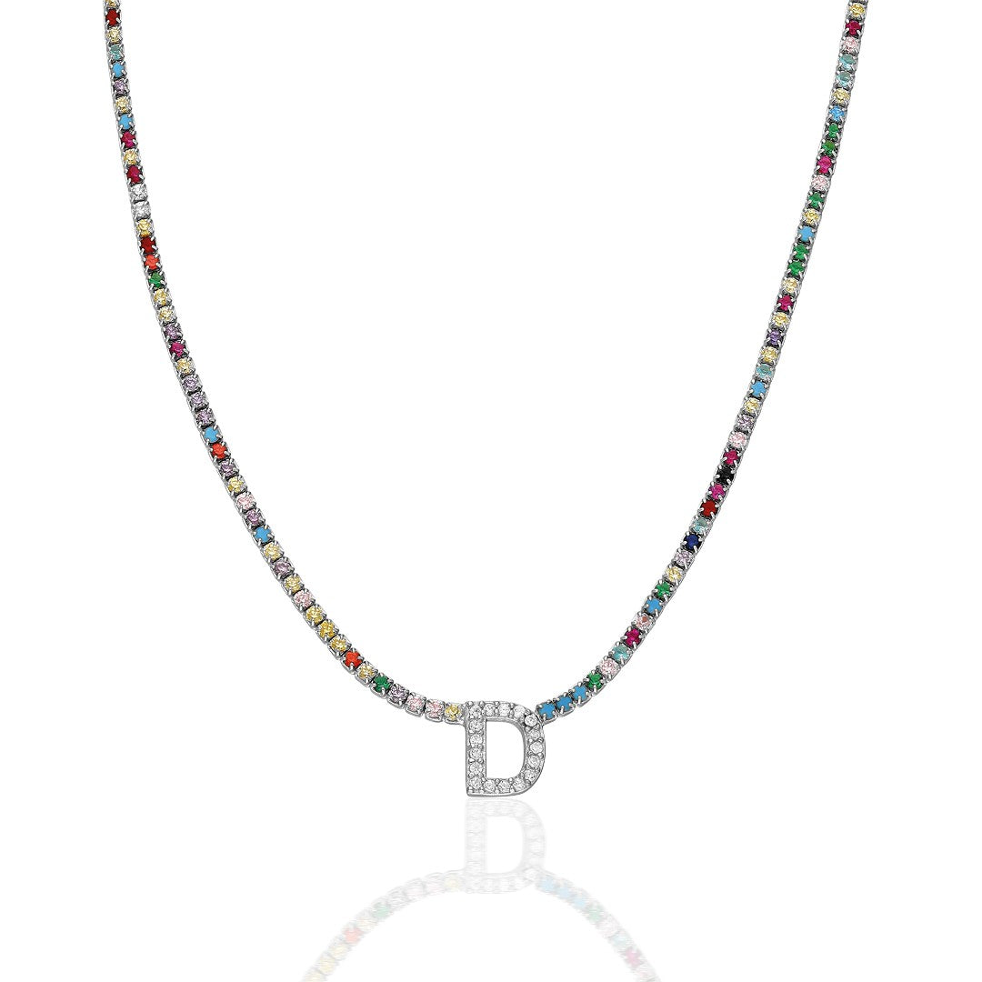 Letters - Necklace with letters made of colorful stones and waterways