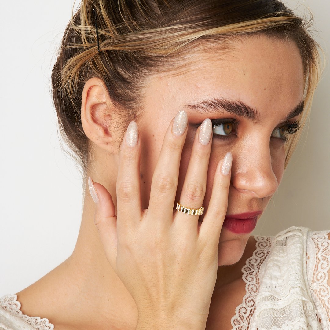 Stylish ring with stones