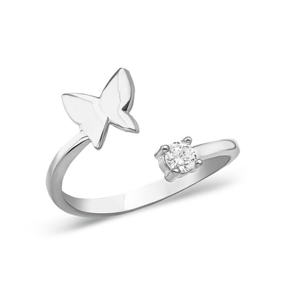 solitaire butterfly ring