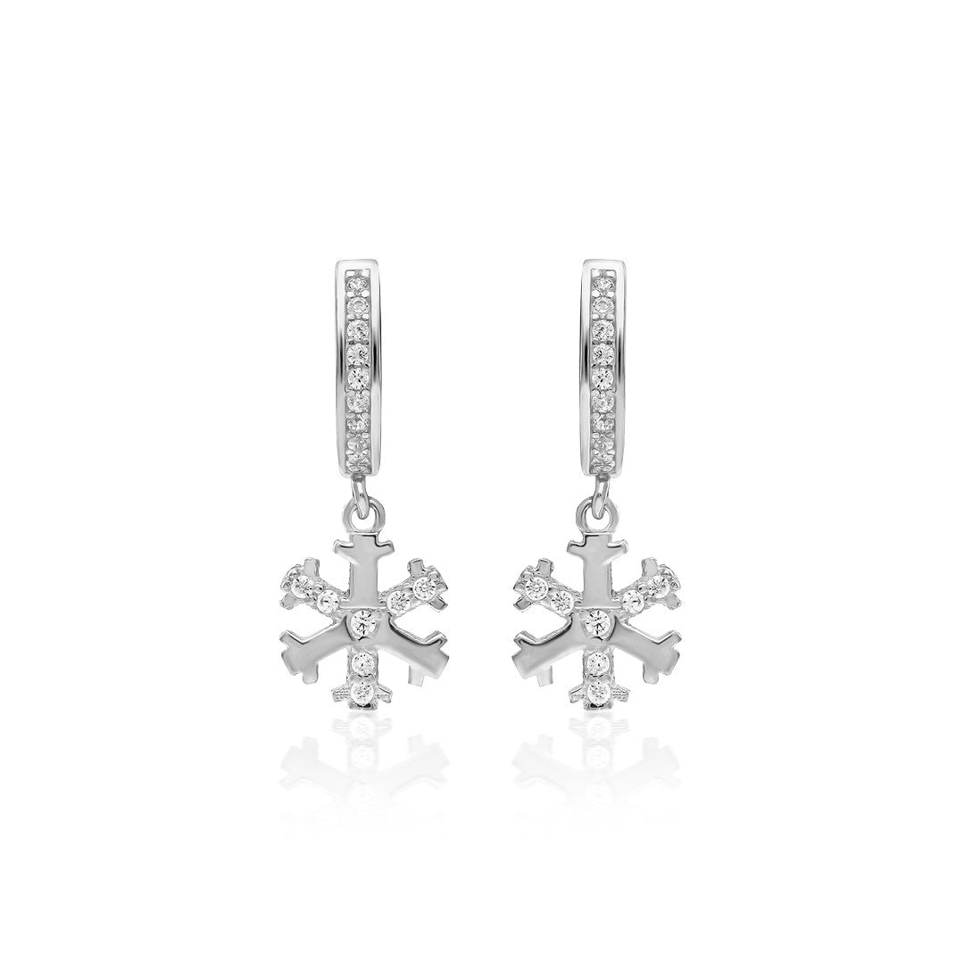 earrings with snowflake motif