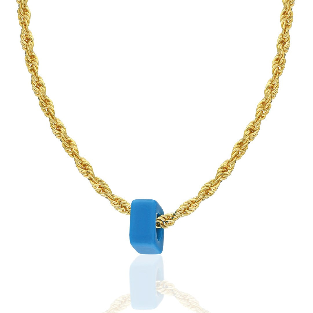 14K GOLD rope chain necklace