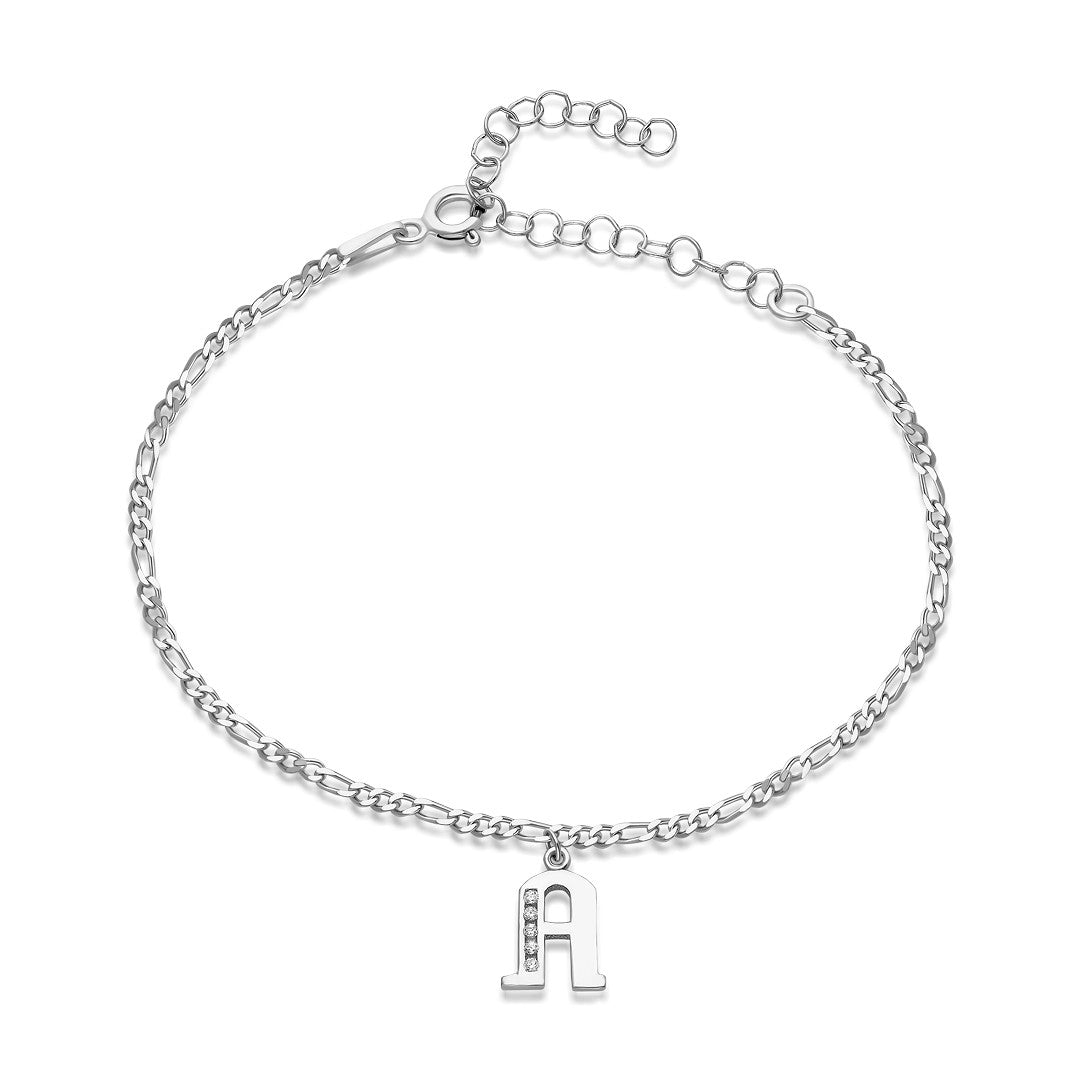 Name bracelet - Figaro chain bracelet with letters