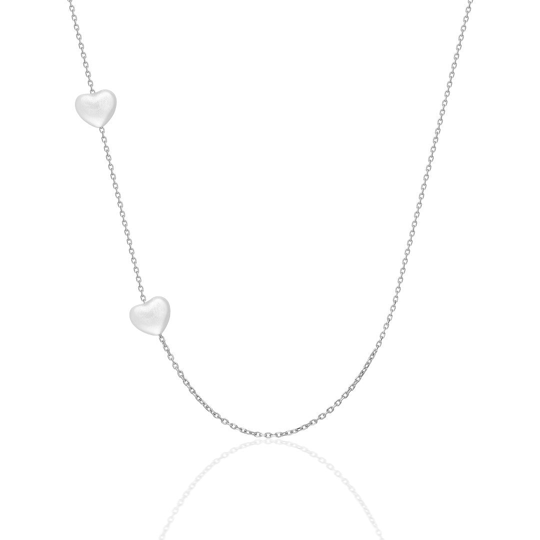 double pearl heart necklace