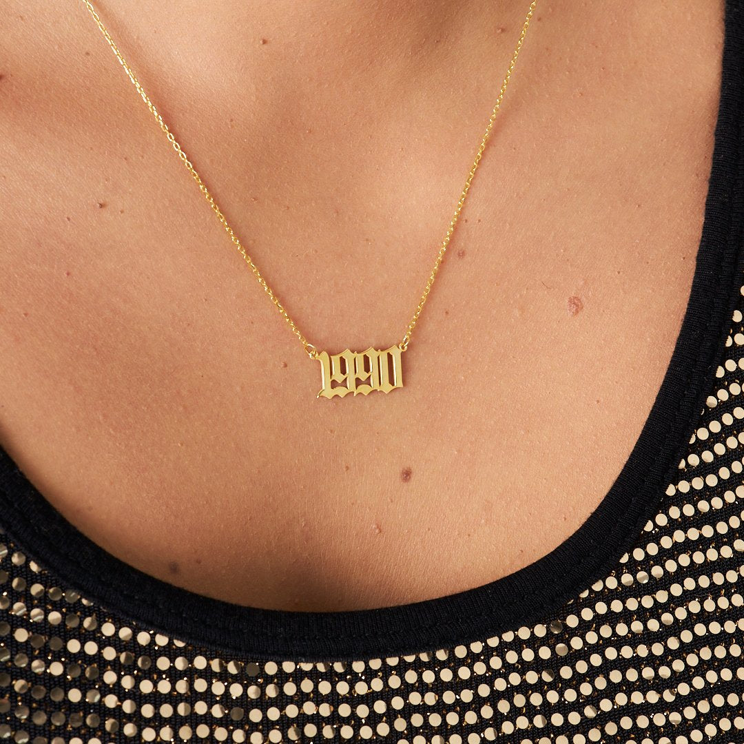 Name Necklace - Necklace with Date of Birth