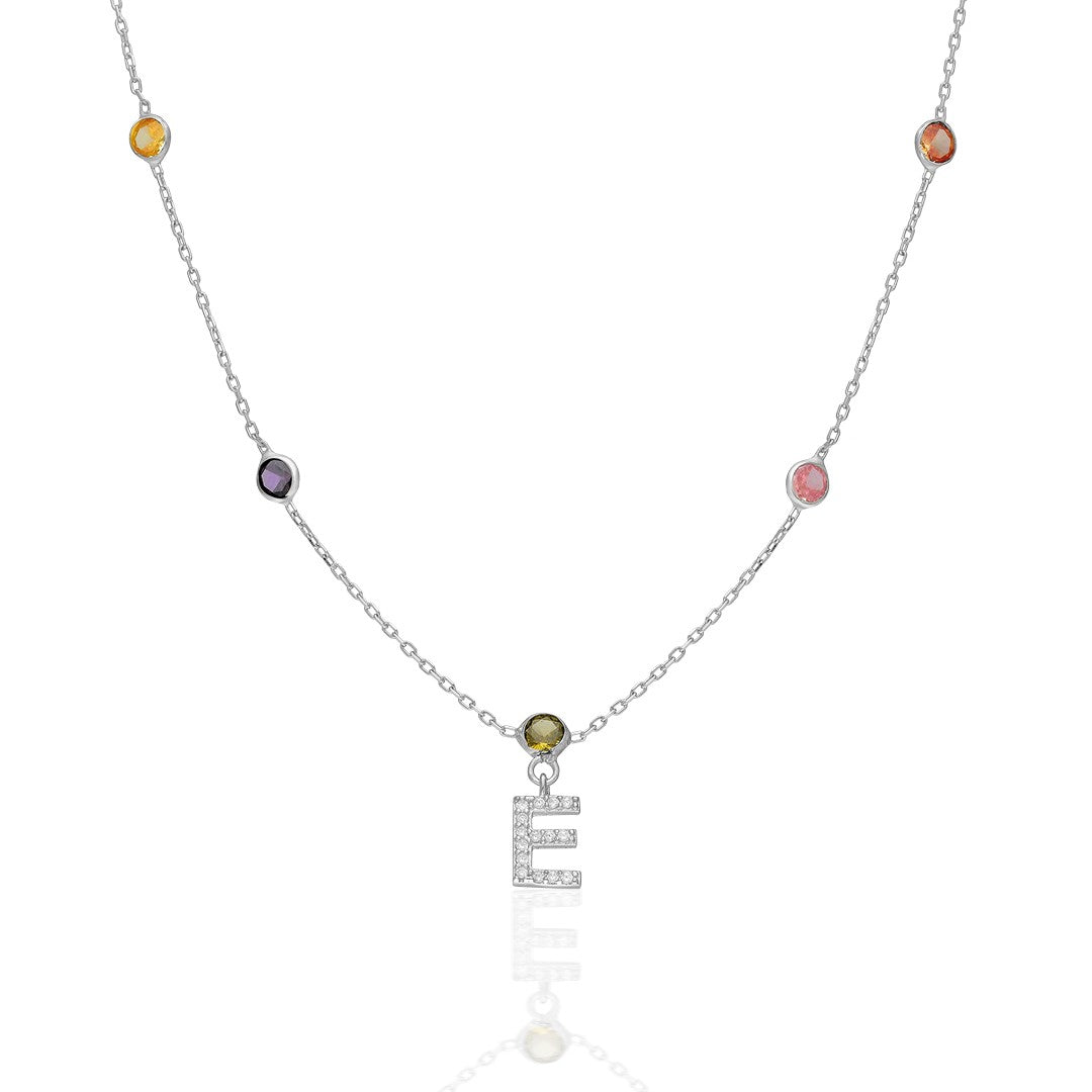 Letters - Necklace with colorful stones