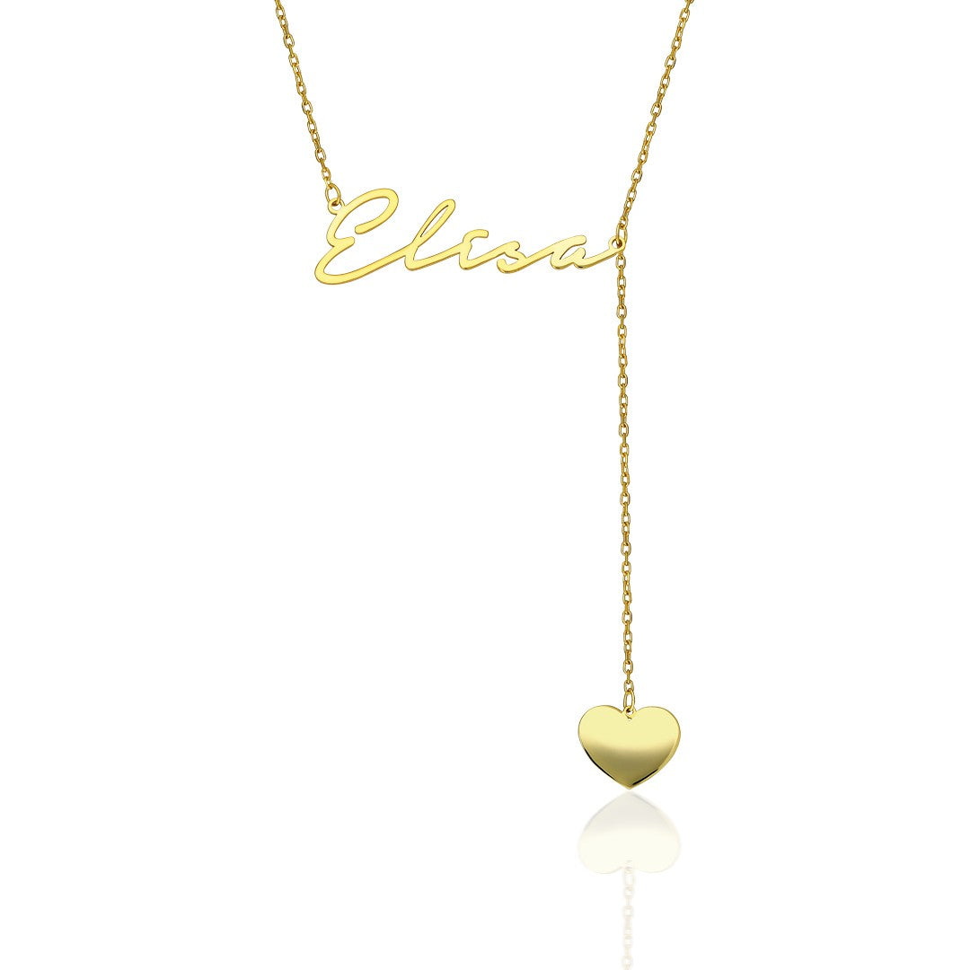 Name Necklace - Name Necklace with Heart Extension