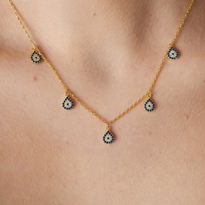 Five Evil Eyes Necklace