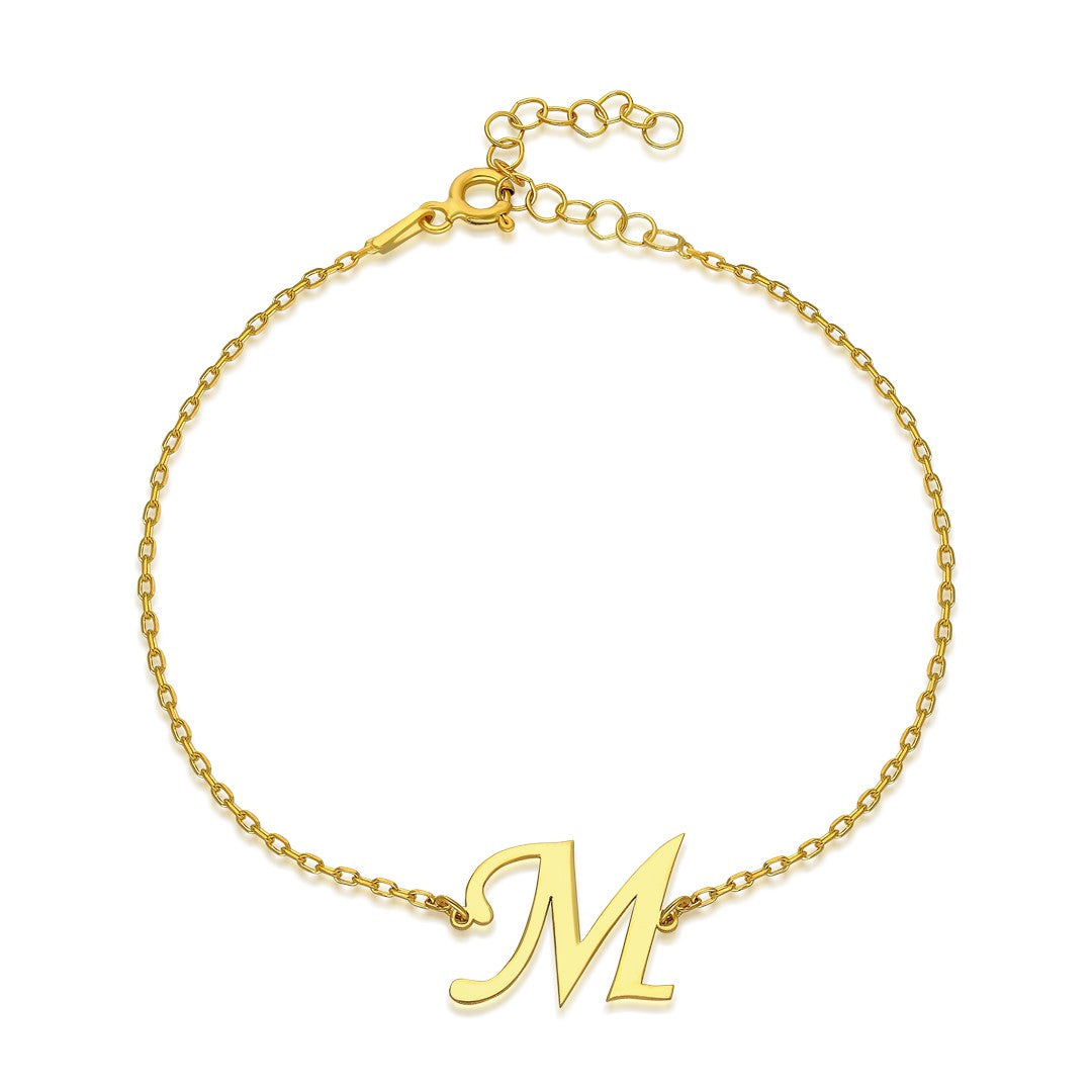 14K GOLD Letter Basic Bracelet