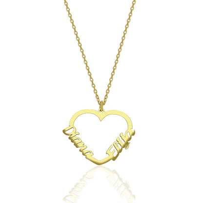 Name Necklace - Necklace with two names in a heart