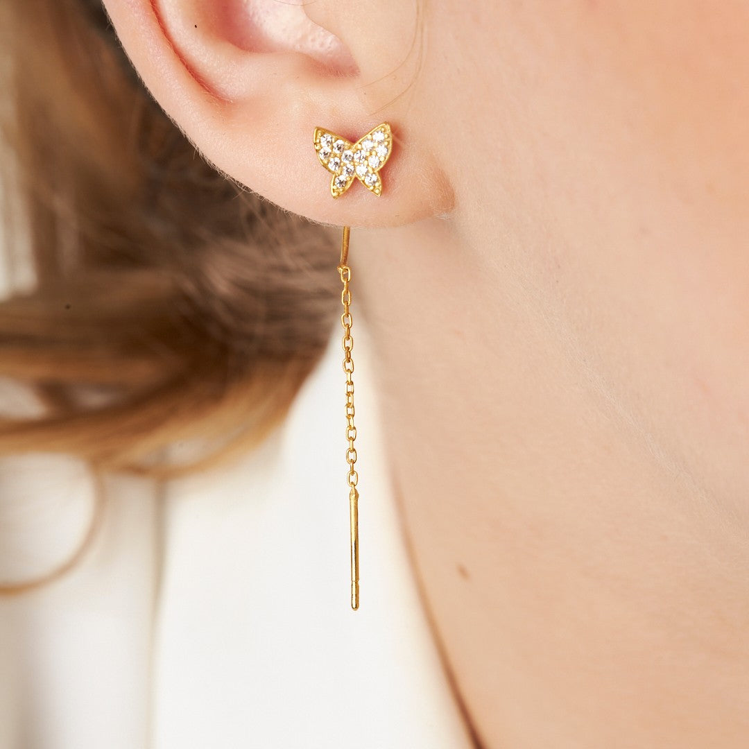 earrings with butterfly detail