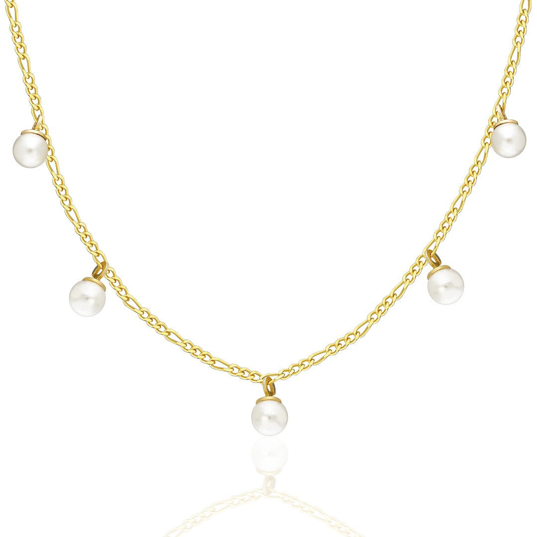 Five Pearl Chain Necklace