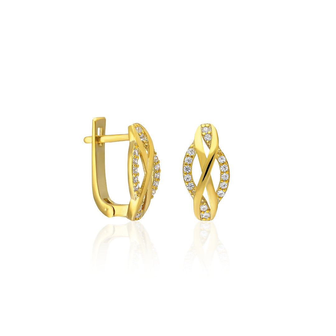 Earrings with stone infinity datey