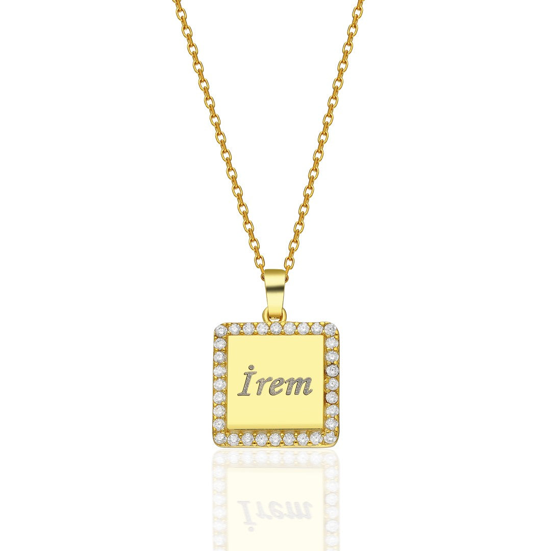 Letters - Name Necklace with Square Plate