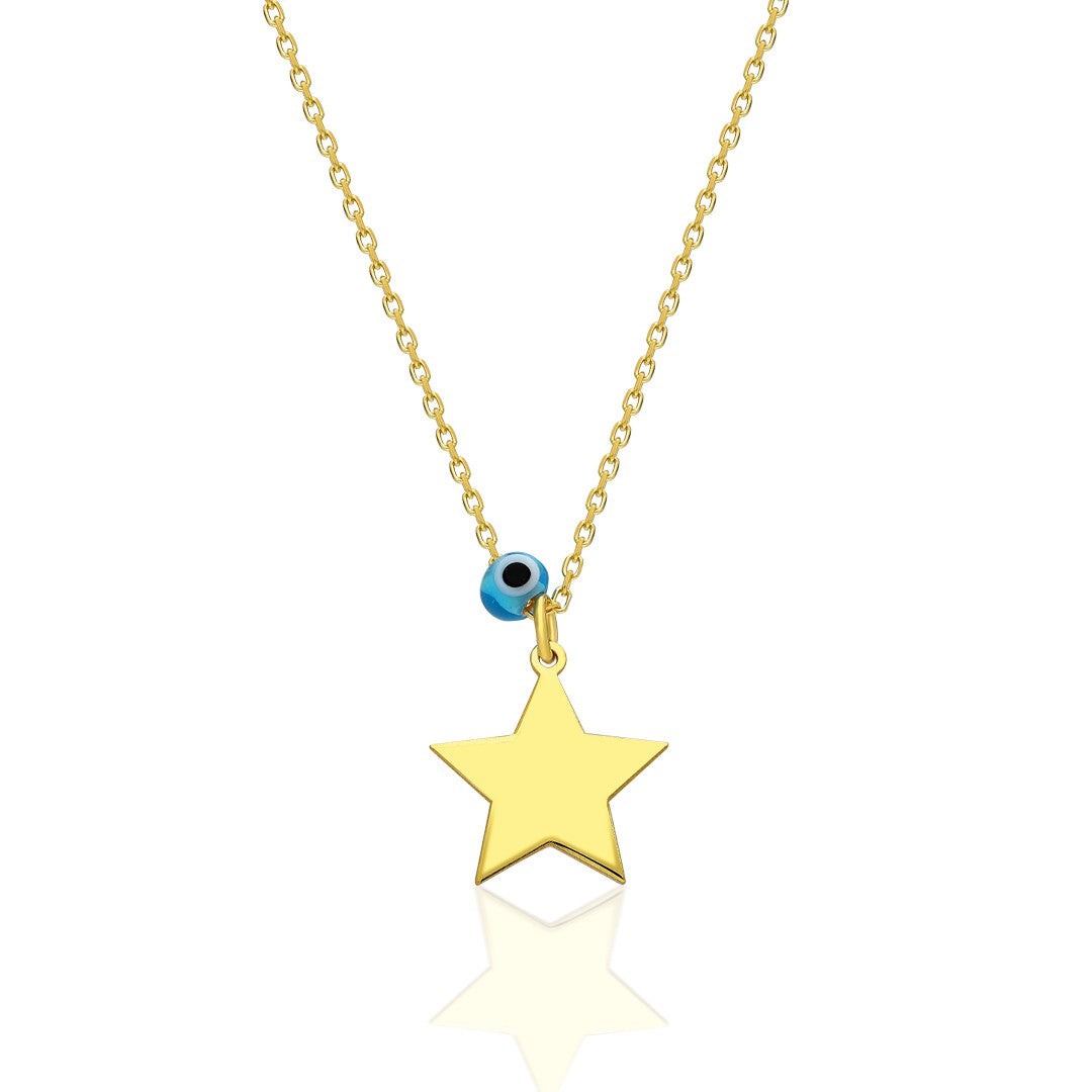 Evil eye filled star necklace