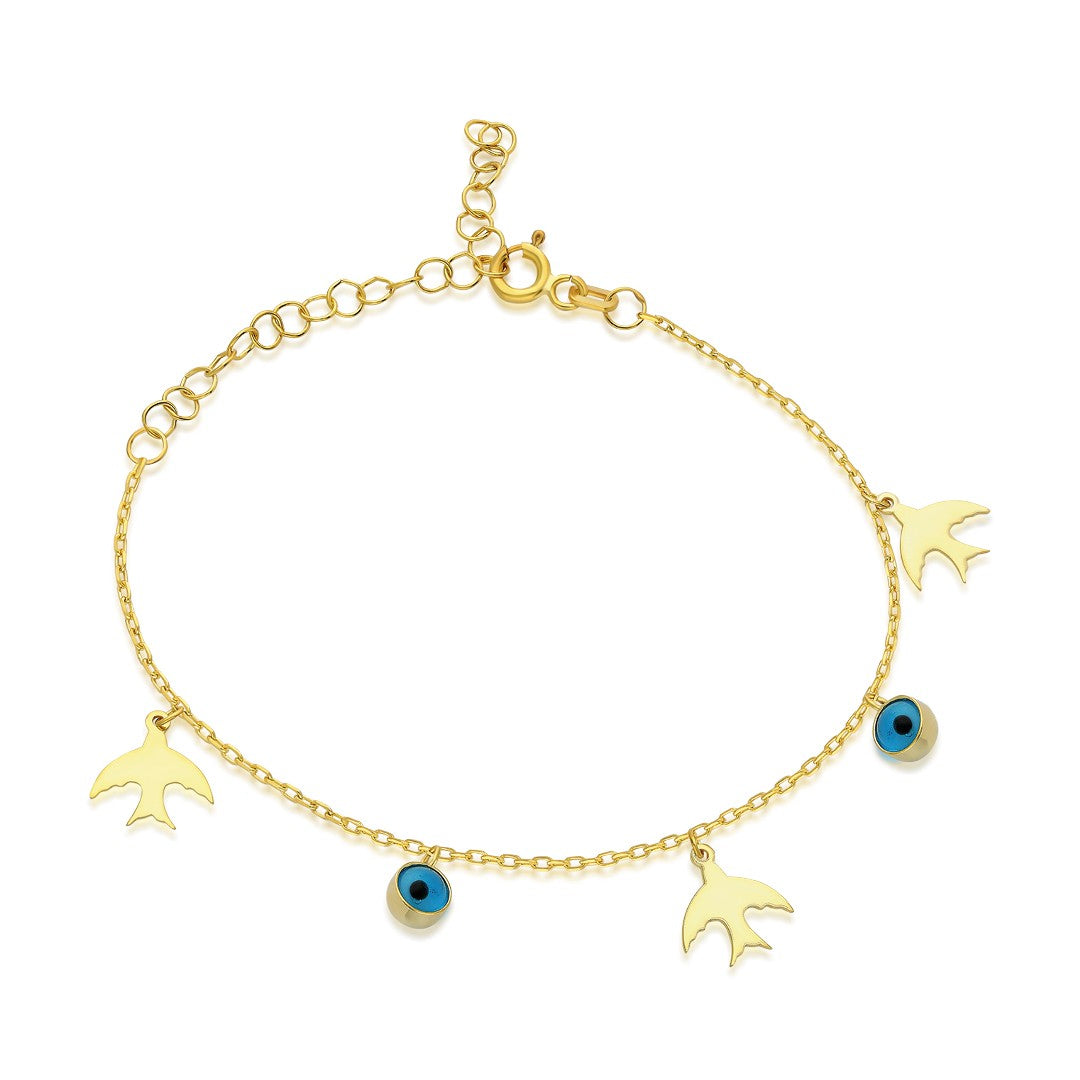 evil eye bird bracelet