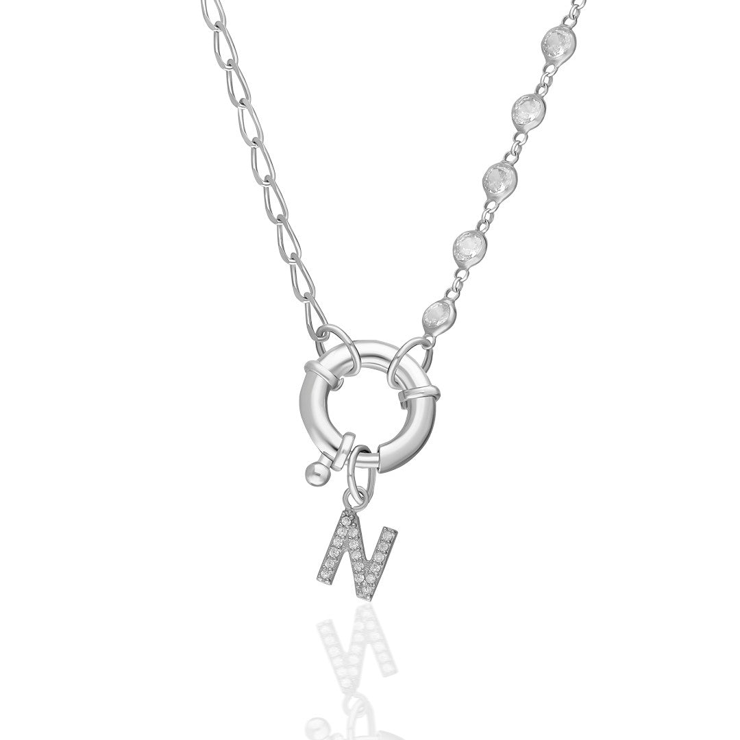 Letters - Sailor Letters Necklace with Row Stones