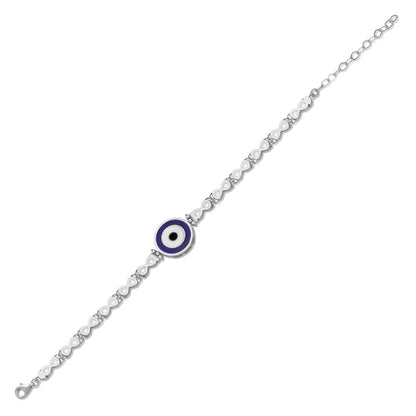 Evil Eye Pearl Infinity Chain Bracelet