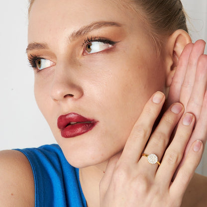 circular ring with stones