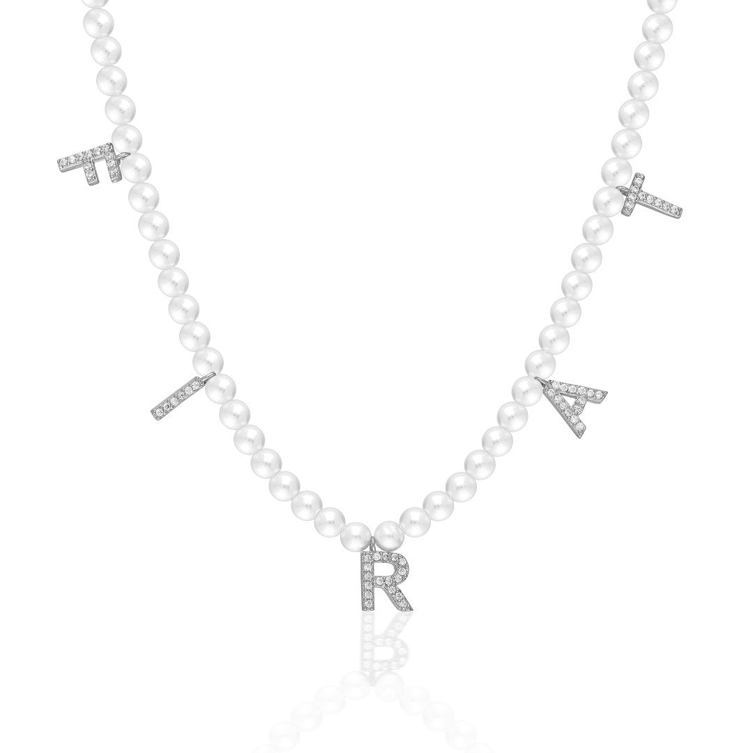 Letters - Name Necklace with Pearls