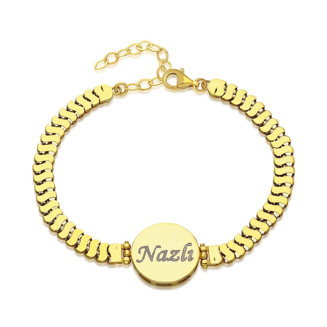 Name Bracelet - Oval Chain Bracelet with Name