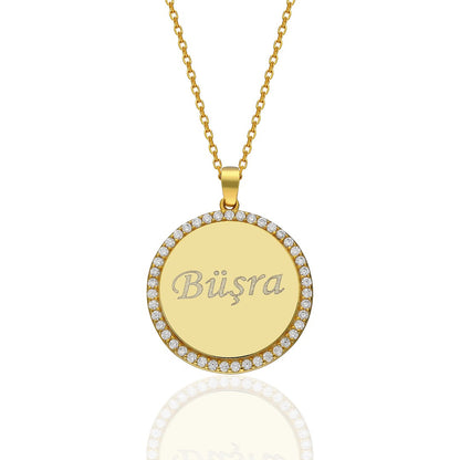 Letters - Round Plate Name Necklace