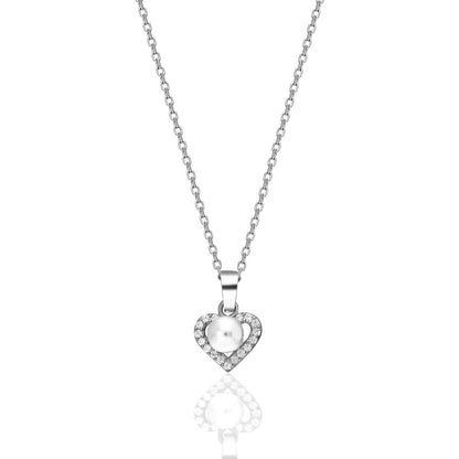 heart necklace with pearl stones