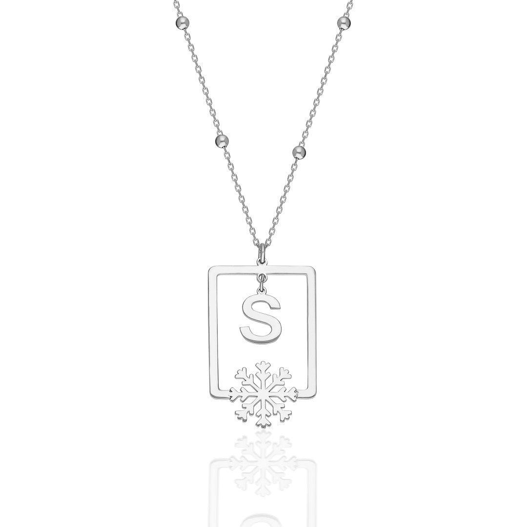 Name Necklace - Snowflake Letter Necklace