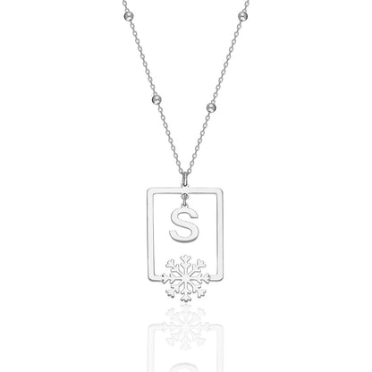 Name Necklace - Snowflake Letter Necklace