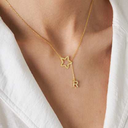 Letters - Star Pendant Letter Necklace